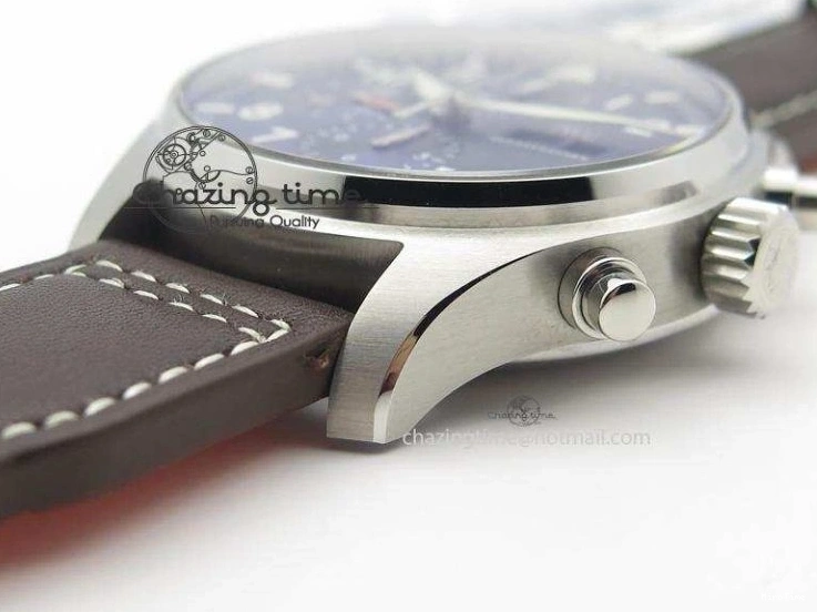 MIROTIME 1220 HighQuality Pilot Chrono 377714 “Le Petit Prince” ZF Best Edition Blue Dial On Brown Leather Strap A 7309